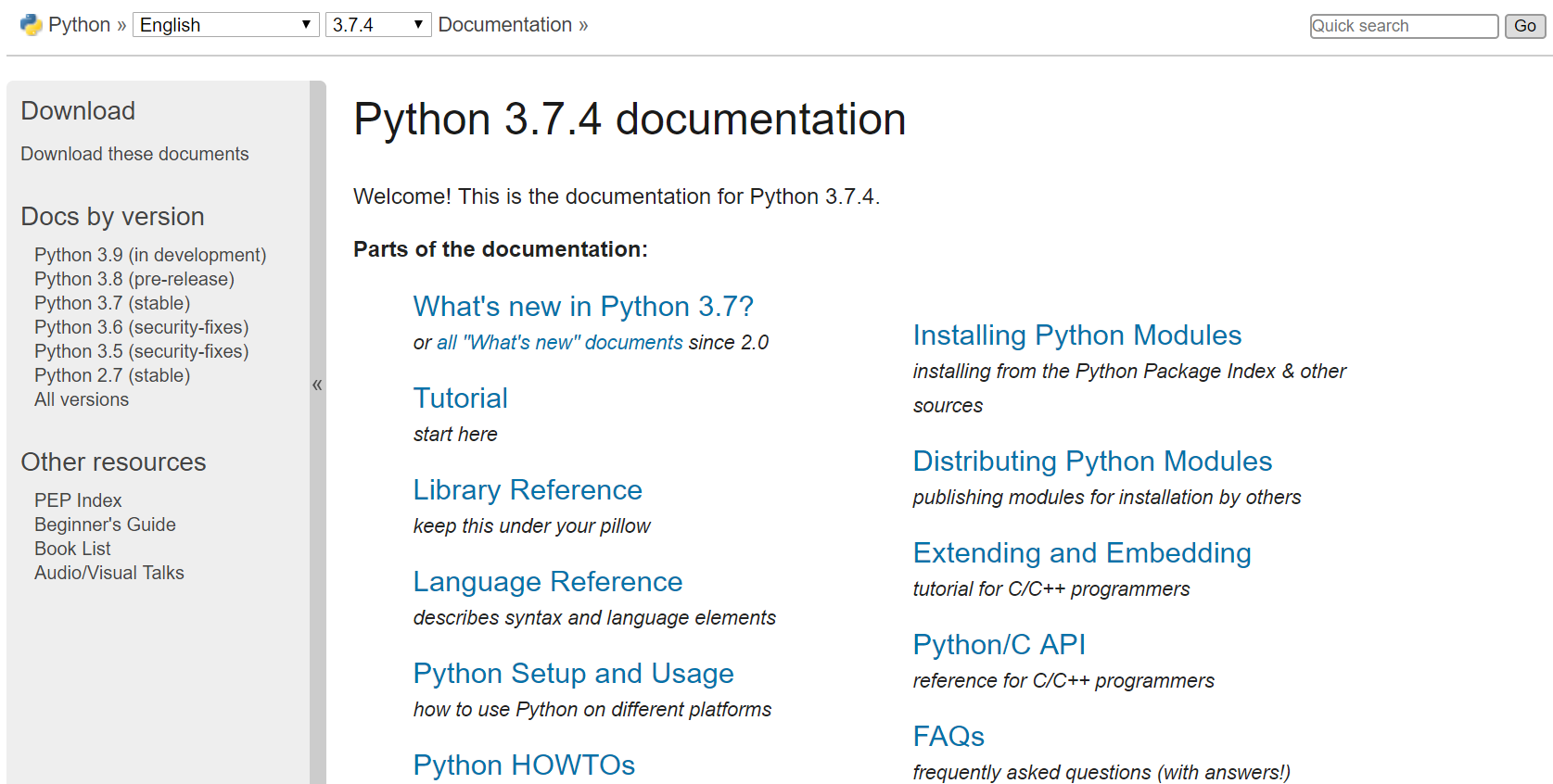 documentation officielle de Python